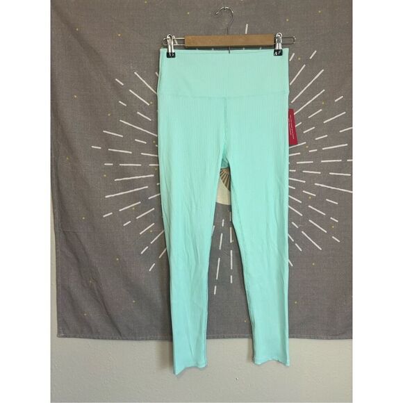 NWT Carbon38 Ice Blue 7/8 Ribbed Leggings - Picture 1 of 4